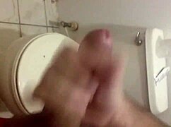 Slow stroking of big monster cock during detailed masturbation session