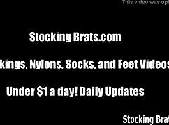 she dominates in stockings and pantyhose