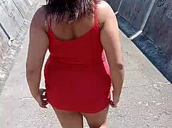 my hot wife showing off on the street