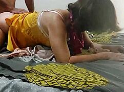 1505 01 - Yellow Satin Dress White Satin Bra Pink Satin Panties White Milf Doggystyle Deepthroat Ass To Mouth