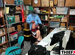 Burglar babe takes monster cock in office garage for hardcore action. Best day ever!
