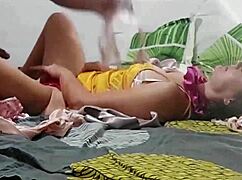 1505 01 - Yellow Satin Dress White Satin Bra Pink Satin Panties White Milf Doggystyle Deepthroat Ass To Mouth