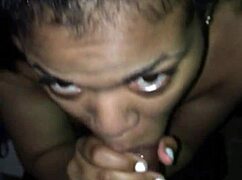 Latina takes big black cock deepthroat