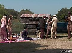 why do these naughty friends love fucking outdoors?