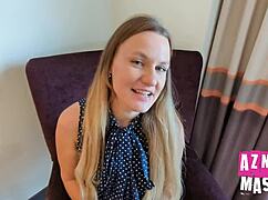 Russian secretary begs for raise, gets rough doggystyle creampie