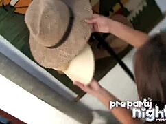 Petite teen strips shows tits and cameltoe