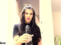 Teen Sucks Big Black Dildo With Intense Dirty Talk