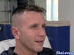 Eurobabe strips, clothes ripped, dp fucked, and facialized in raw threesome.