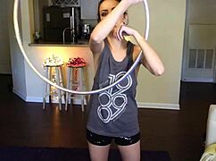 Beautiful Brunette Amateur Hoop Dancer Shaking Her Tits In High Definition Homemade Video