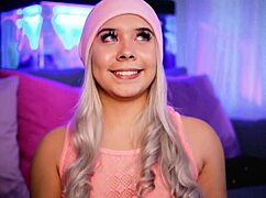 Chubby blonde sucks boyfriend's cock deepthroat