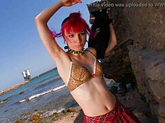 Cute Young Punk Teen Teasing Outdoors In France