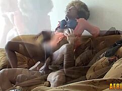 african hot model takes my huge cock deep in her throat during face fucking