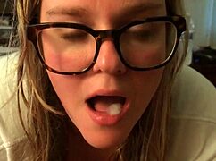 College Girlfriend Swallows Cum POV
