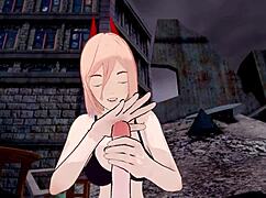 denji from chainsaw man gets blowjob and handjob in koikatsu hentai