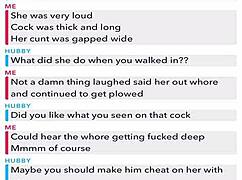 She sends nude pics and dirty secrets to her husband on webcam.