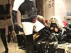 roxina explores her rubber fetish with a real doll