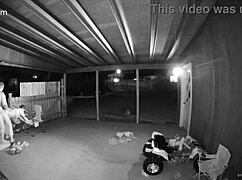 She moans, Fuck me from behind on the porch with the gate open for everyone to watch my creampie!