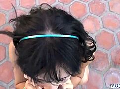 Petite teen bailey masturbates outdoors