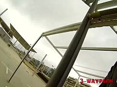 Busty pin-up agrees to a steamy threesome with strangers