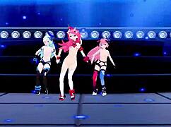 Honkai Impact MMD Vodka Girls Rozaliya Liliya Delta in Drunk Hentai Action