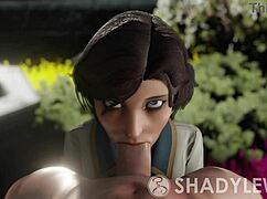 Elizabeth gives blowjob in school.