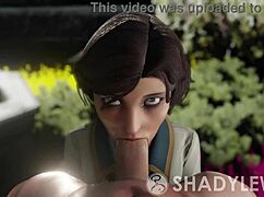 Elizabeth gives blowjob in school.