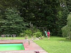 i cant believe my school girl skirt is so short that mini lucia is having outdoors fun with it flying up