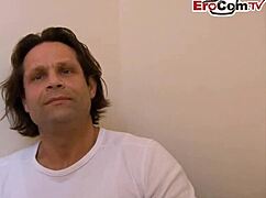 i'm a silly german brunette teen with natural tits, first time on camera.