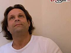 i'm a silly german brunette teen with natural tits, first time on camera.