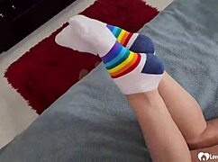 Babe lets me cum over her pussy, feeling the intense pleasure