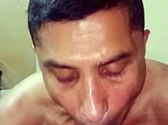 Indian gay man intensely sucks cock with passion and hunger