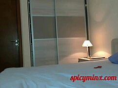 pretty tiny blonde shows hairy pussy