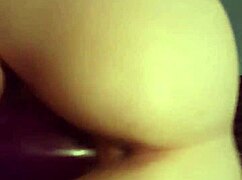 deep purple dildo in action