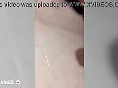 latina wife shows big tits and ass in sensual shower