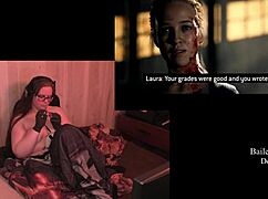 Why is the naked bbw playing quarry with her tattooed ass?