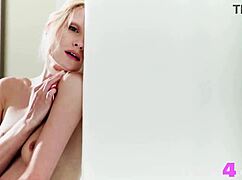 Petite blonde teen model gerda working out and showing her perfect big ass