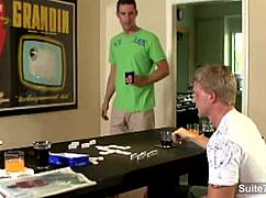 The sexy gay guy says, 'lick my ass and hump me hard'