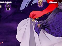 in this hentai game, the dream demon-chan works hard with priest lulu, getting bent over for doggystyle