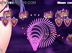 in this hentai game, the dream demon-chan works hard with priest lulu, getting bent over for doggystyle