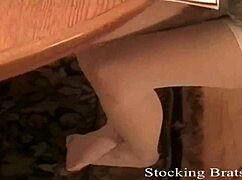 I cant stop lickin her feet in pantyhose femdom lesbian bdsm