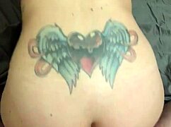 Wow! Brunette wife craves a huge cock and gets pounded by her tattooed lover. She’s dripping wet for more!