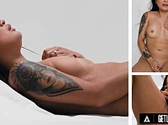 Up Close View of Avery Black's Solo Female Masturbation with Natural Beauty in Full Scene