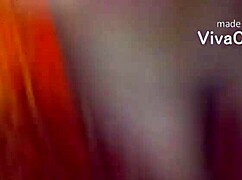 A chubby mexican girl gets horny and masturbates with a big cock