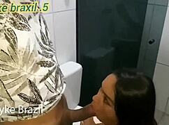 Brunette Gives Wet Oral and Rides in Motel