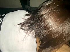 horny couple starts fucking in the car during night drive