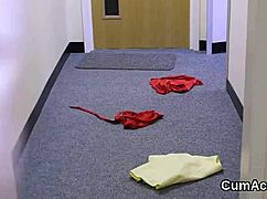 hot hottie gets a huge sperm load on her face and swallows it all