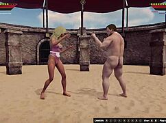 Ethan Vs Faye In Naked Fighter 3D With Rough Blowjob Action