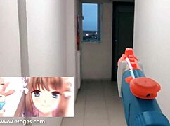 Sexy Latina gamer with big boobs and ass gives a steamy blowjob in micro bikini.