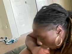 Sloppy blowjob on big black cock