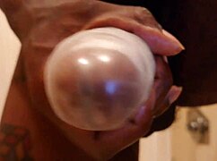 hallelujah johnson masturbating sex toy with big black monster cock cumshot close up